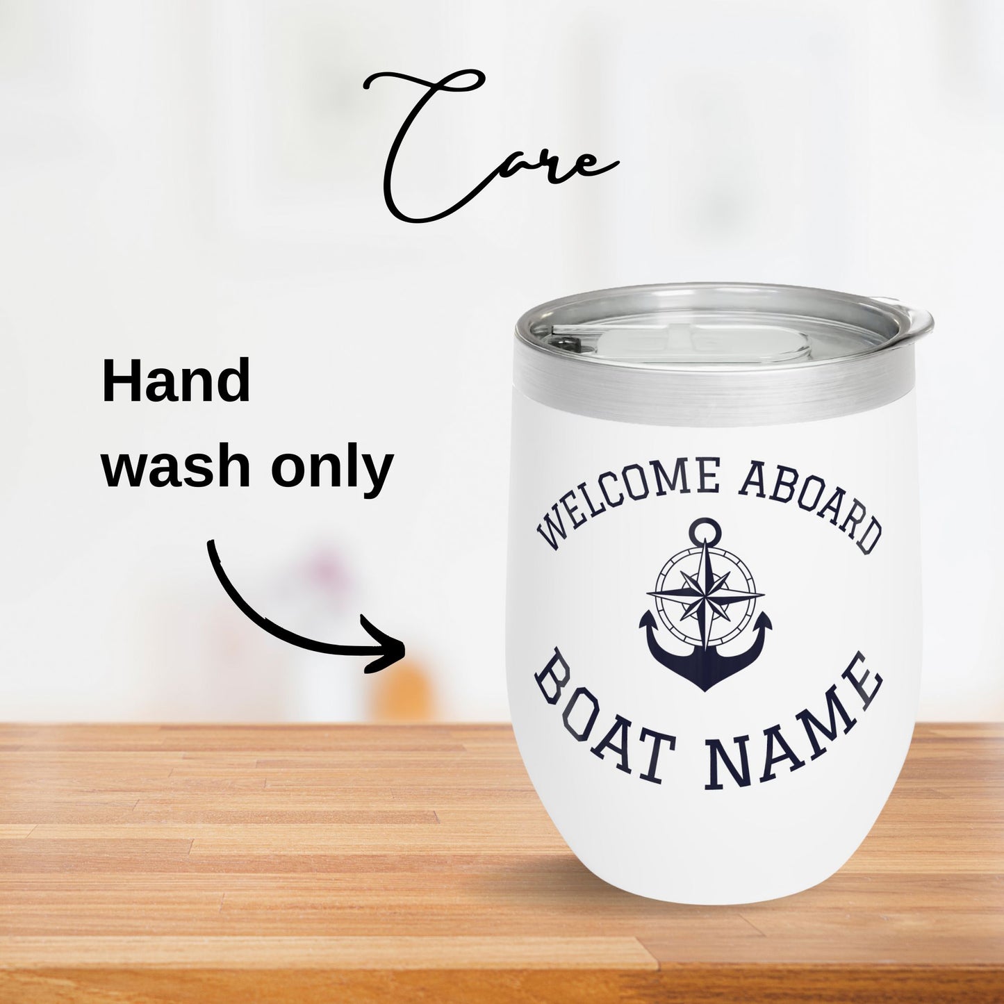 Personalized Anchor Wine Tumbler - Stainless Steel 12oz