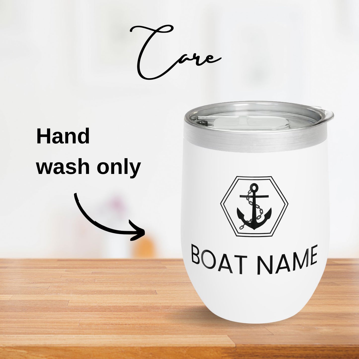 Personalized Anchor Wine Tumbler - Stainless Steel 12oz