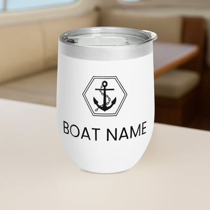 Personalized Anchor Wine Tumbler - Stainless Steel 12oz