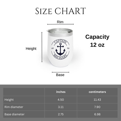 Personalized Anchor Wine Tumbler - Stainless Steel 12oz