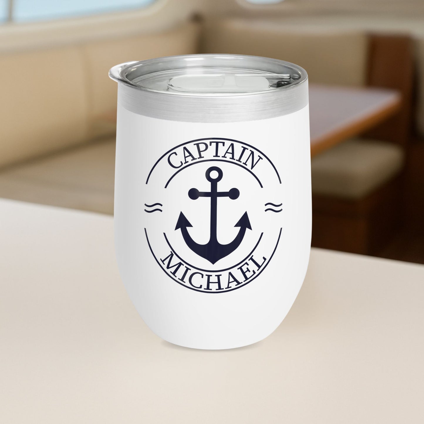 Personalized Anchor Wine Tumbler - Stainless Steel 12oz