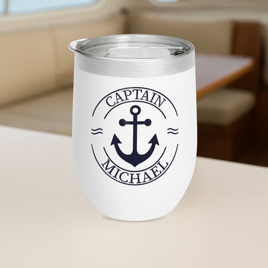 Personalized Anchor Wine Tumbler - Stainless Steel 12oz