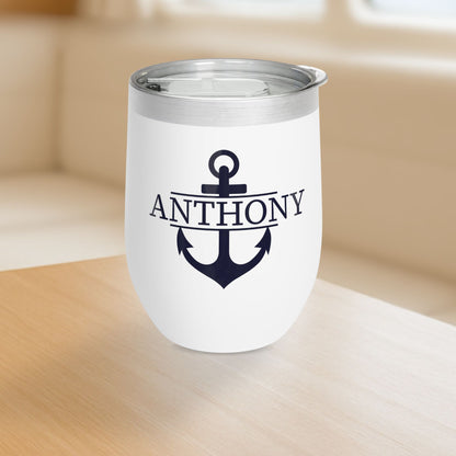 Personalized Split Anchor Wine Tumbler - Stainless Steel 12oz