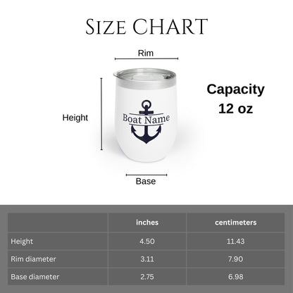 Personalized Split Anchor Wine Tumbler - Stainless Steel 12oz