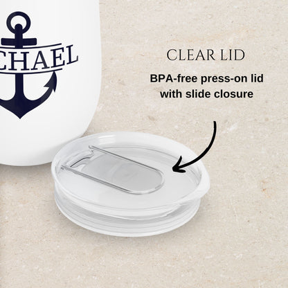 Personalized Split Anchor Wine Tumbler - Stainless Steel 12oz