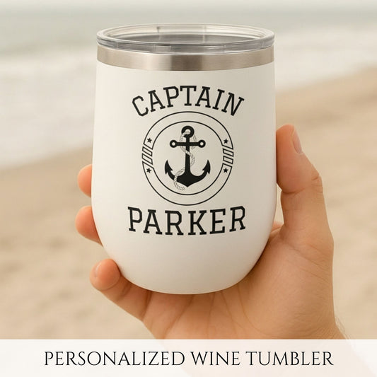 Personalized Wine Tumbler - Stainless Steel 12oz