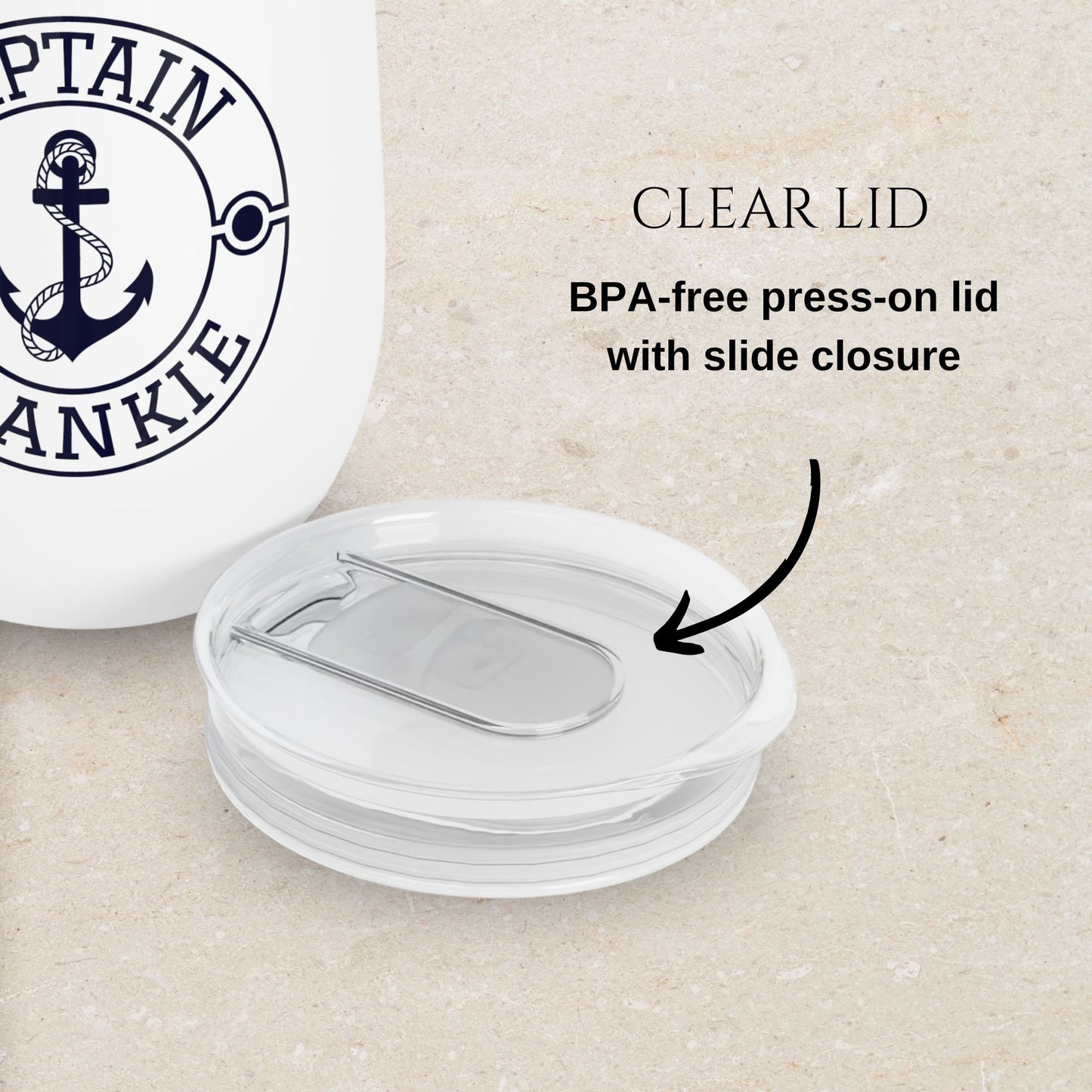 Personalized Anchor Wine Tumbler - Stainless Steel 12oz
