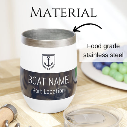 Personalized Anchor Wine Tumbler - Stainless Steel 12oz