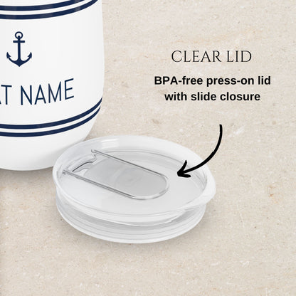Personalized Nautical Wine Tumbler - Stainless Steel 12oz