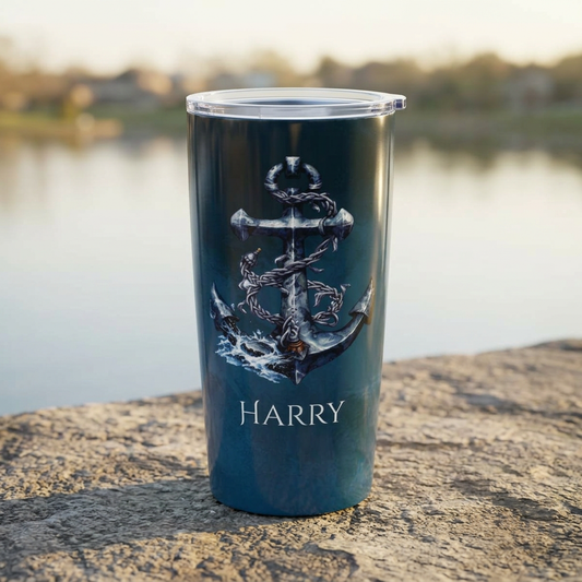 Personalized Nautical Tumbler 20oz with Anchor