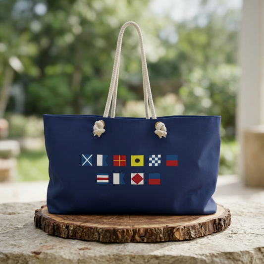 Personalized Nautical Flags Weekender Bag