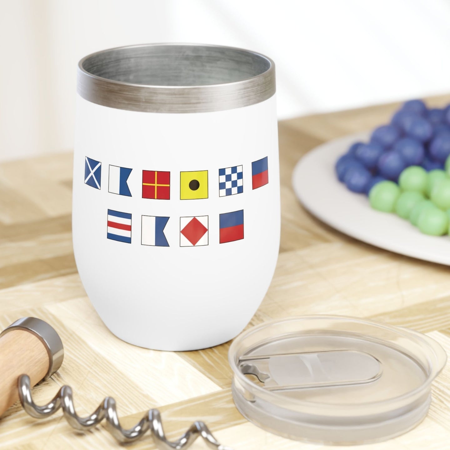 Nautical Flags Wine Tumbler