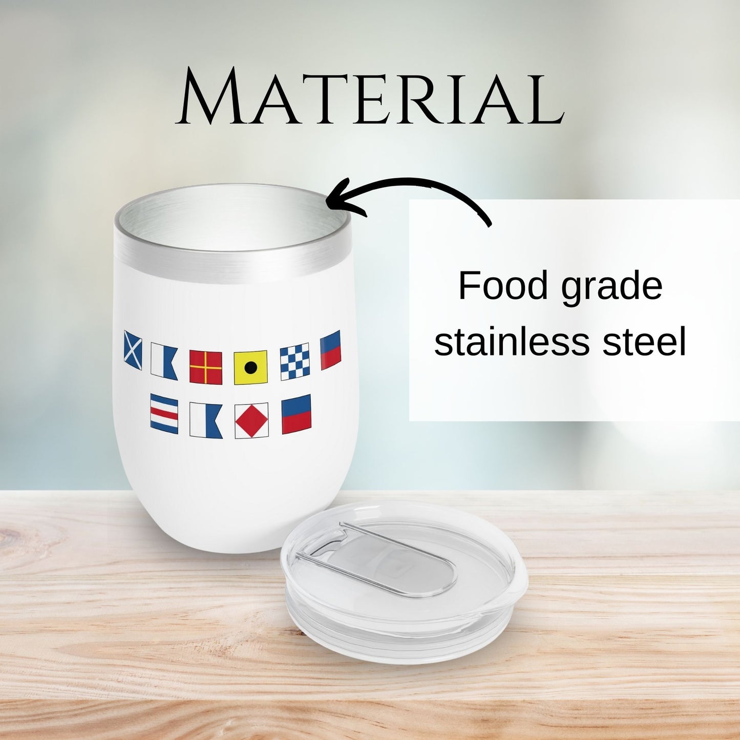 Nautical Flags Wine Tumbler