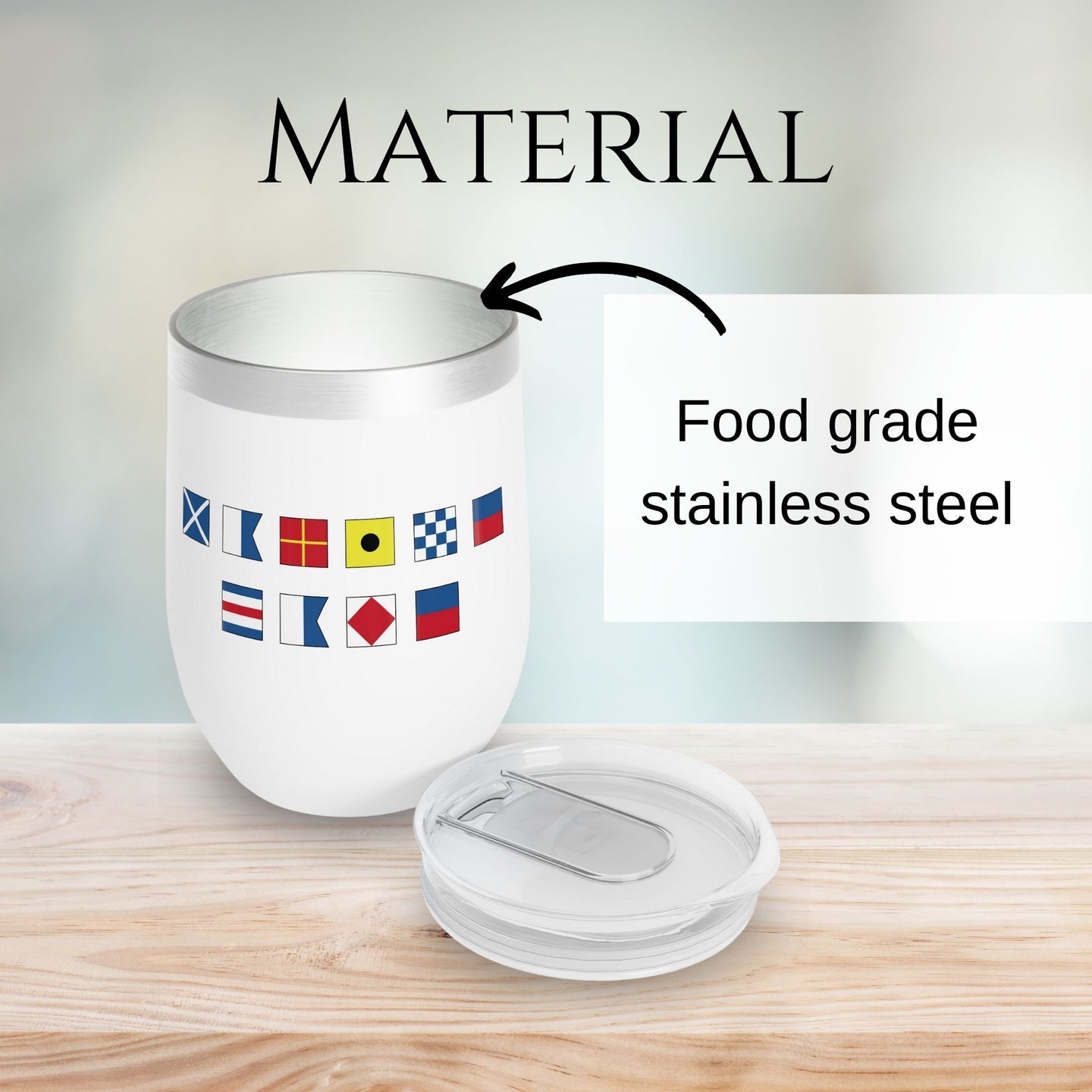 Nautical Flags Wine Tumbler