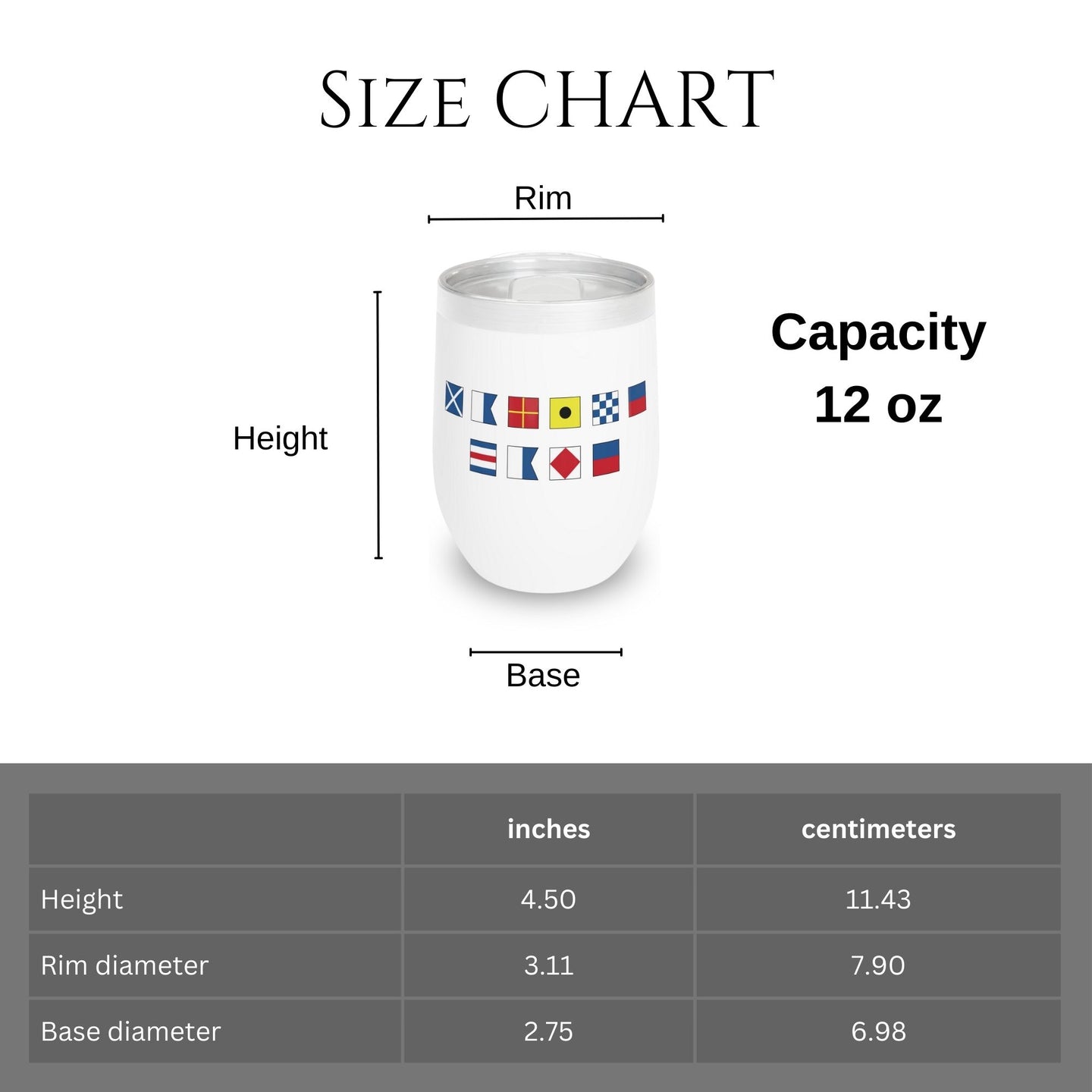Nautical Flags Wine Tumbler