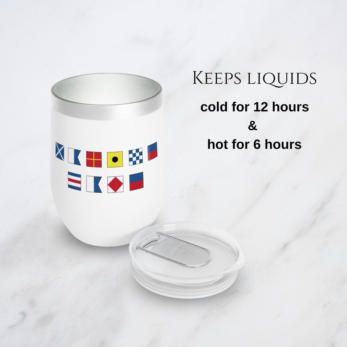 Nautical Flags Wine Tumbler