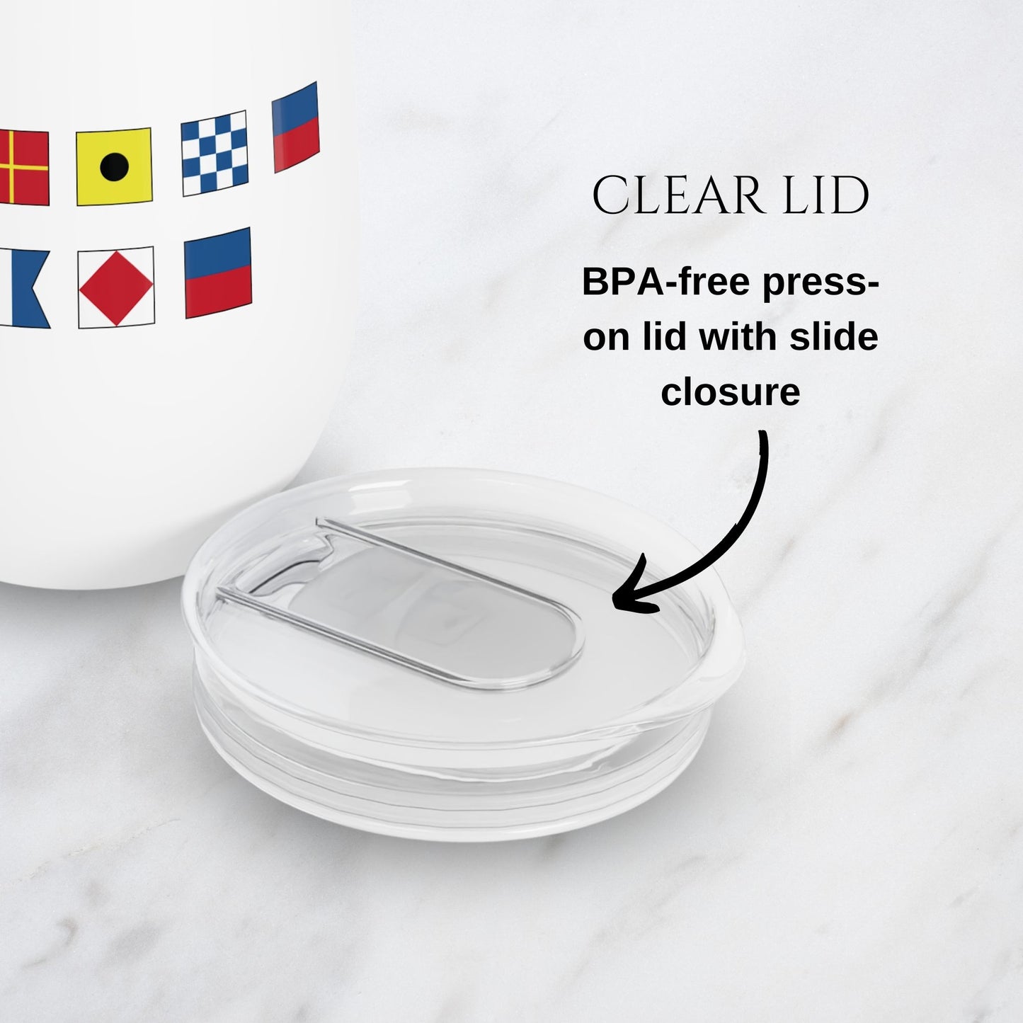 Nautical Flags Wine Tumbler