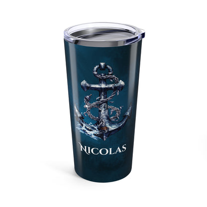 Personalized Nautical Tumbler 20oz with Anchor