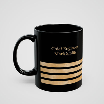 Black Mug with Ship Engineer Insignia