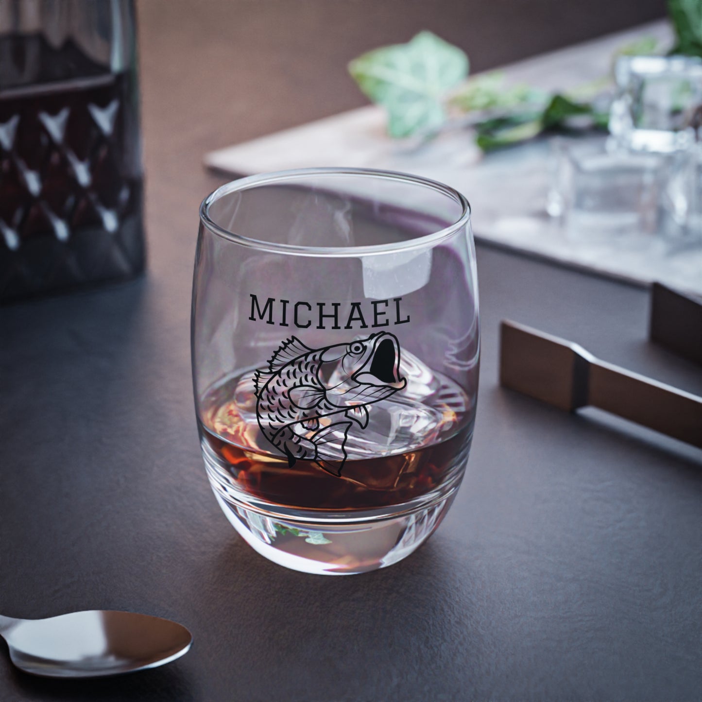 Personalized Fish Whiskey Glass