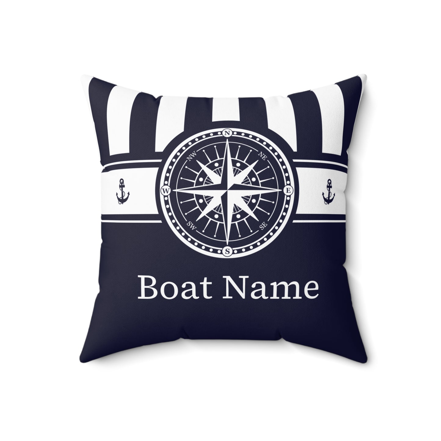 Personalized Boat Pillow with Compass Design