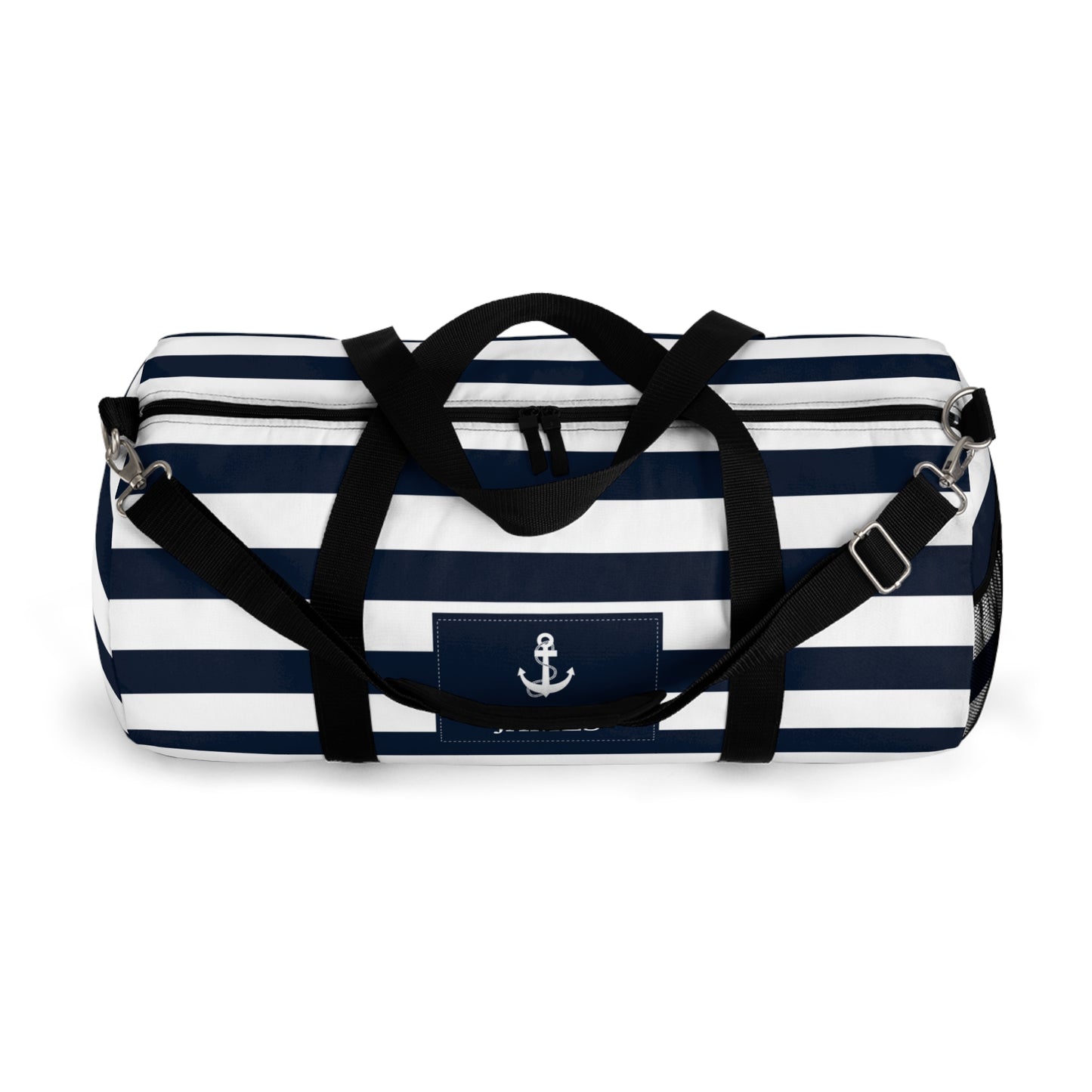 Striped Nautical Duffel Bag – Personalized Anchor Sports & Travel Bag