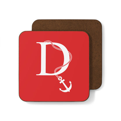 Red Nautical Monogram Coasters (set of 4)