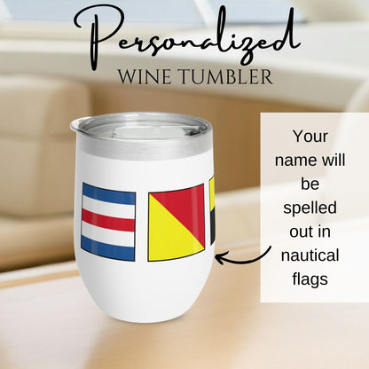 Nautical Flags Wine Tumbler