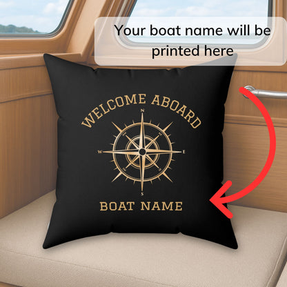 Gold Compass Boat Pillow