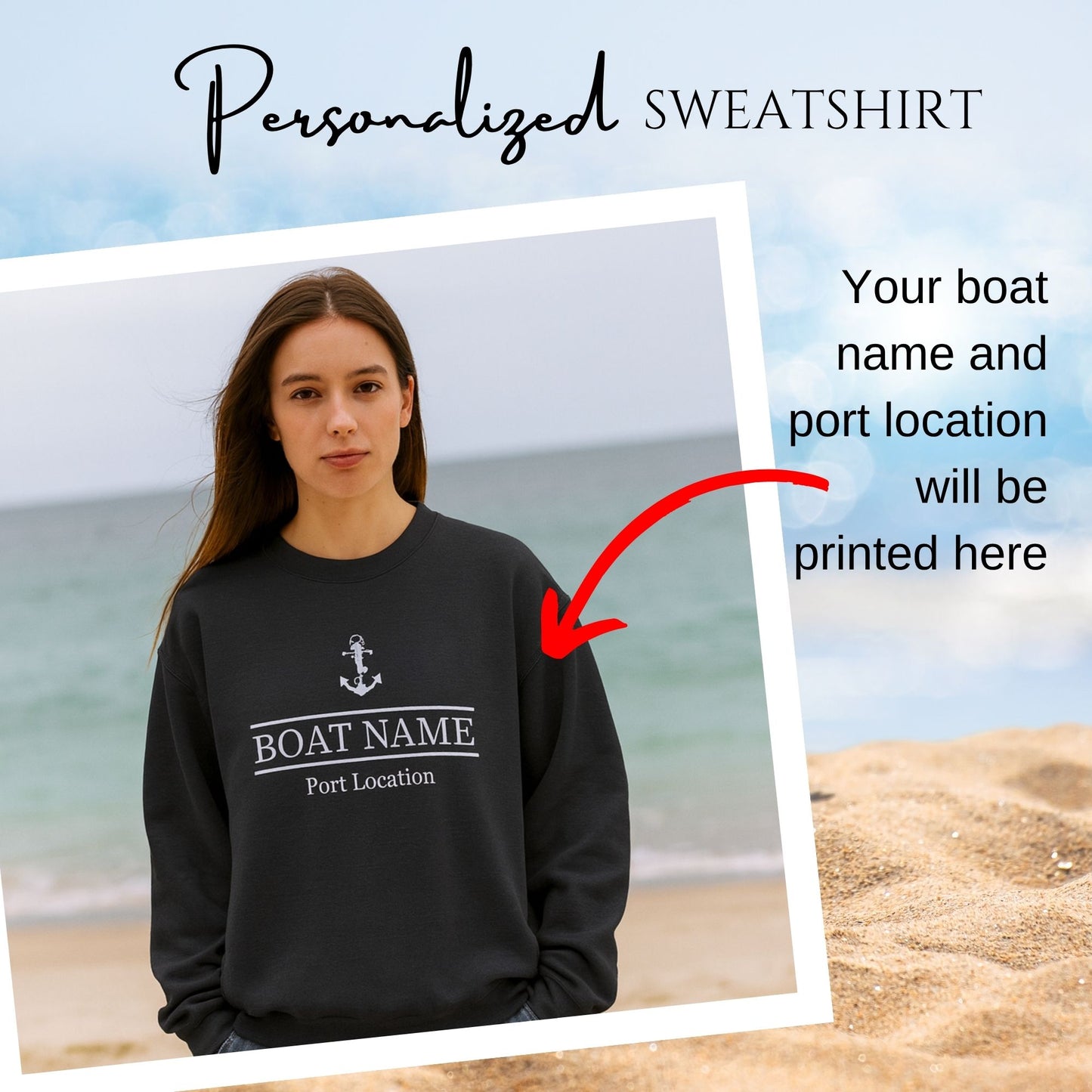 Custom Boat Name Anchor Sweatshirt