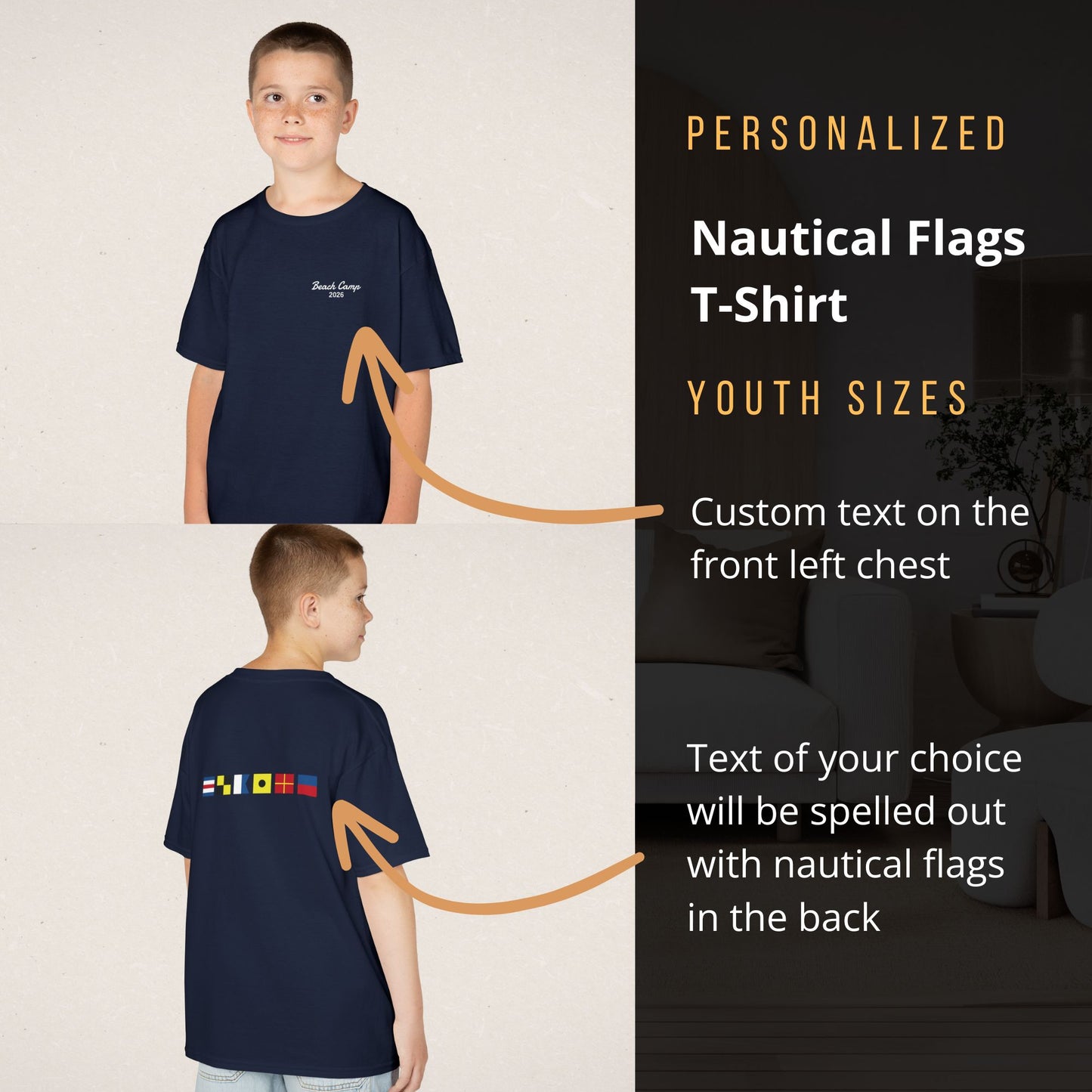 Personalized Nautical Flag T-Shirt - Youth Sizes