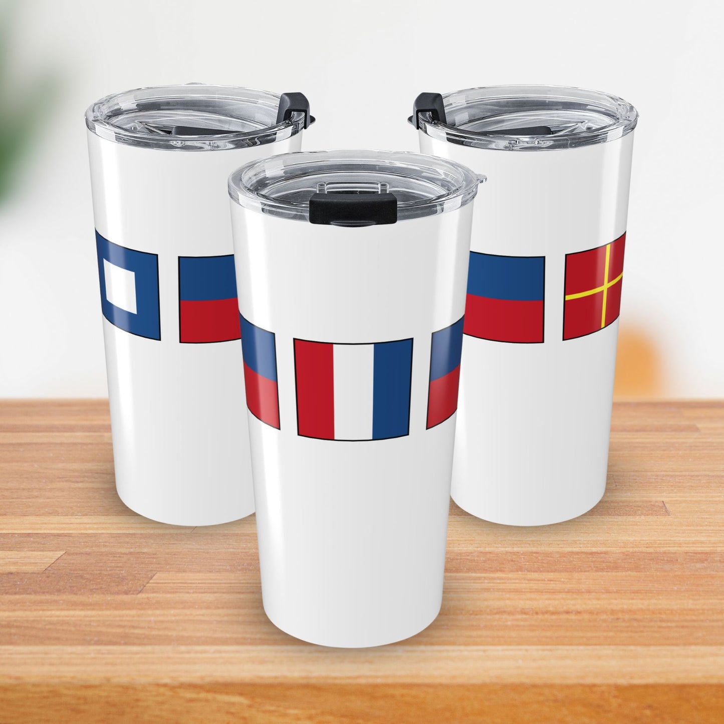 Personalized Nautical Flags Tumbler, 20oz Stainless Steel