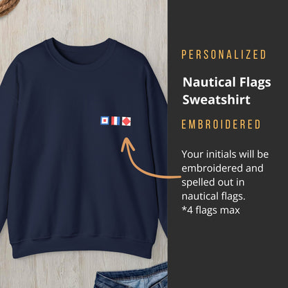 Personalized Embroidered Nautical Flag Sweatshirt