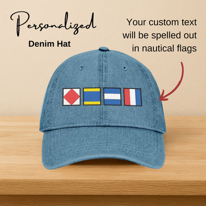 Personalized Nautical Flags Denim Hat
