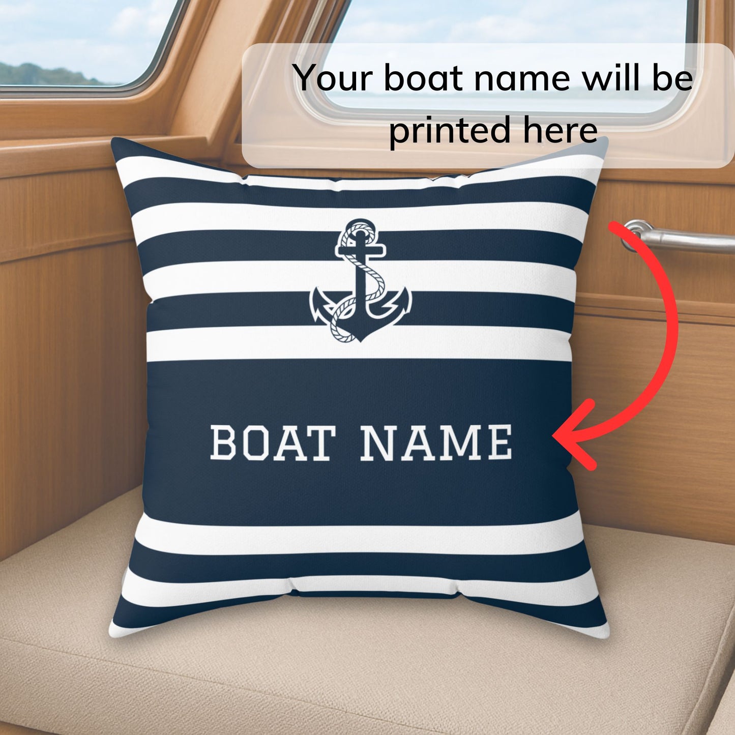 Anchor Boat Name Pillow