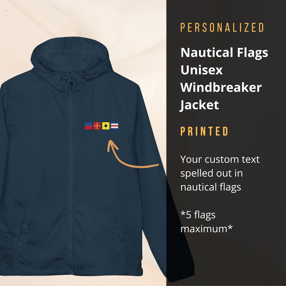 Personalized Nautical Flag Windbreaker Jacket