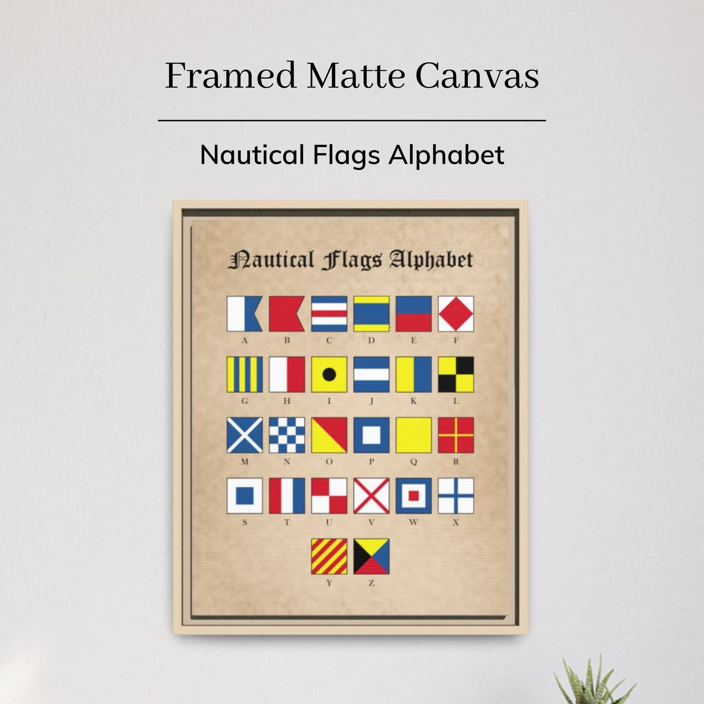 Nautical Flags Alphabet Framed Matte Canvas