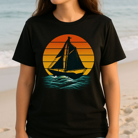 Sailing Sunset Nautical T-Shirt