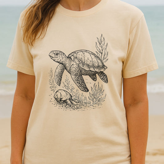 Sea Turtle T-Shirt Nautical Ocean Graphic Tee