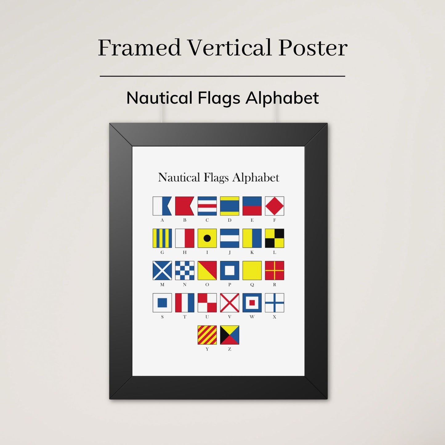 Nautical Flags Alphabet Framed Poster