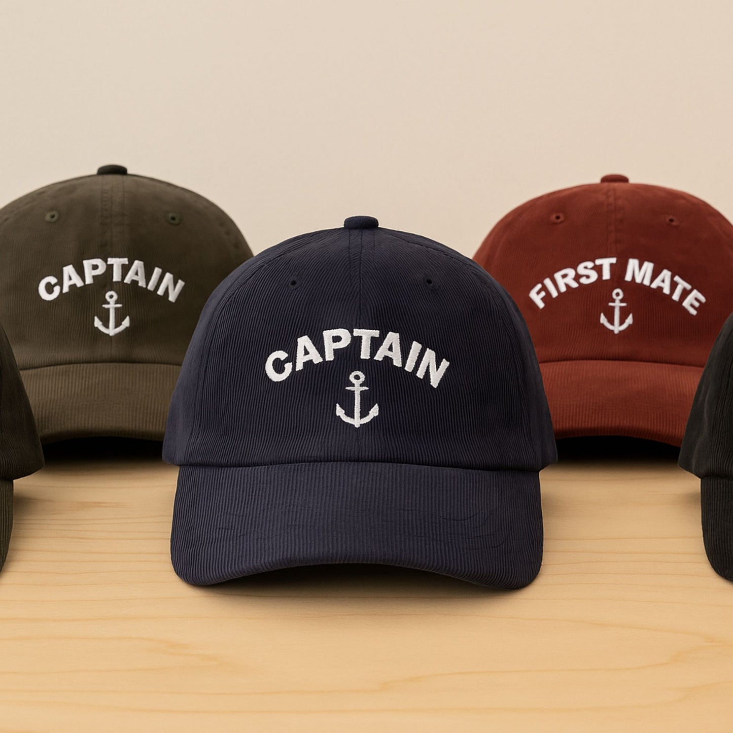 Personalized Captain Embroidered Corduroy Hat