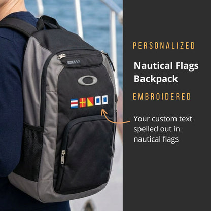 Personalized Nautical Flags Backpack - Embroidered