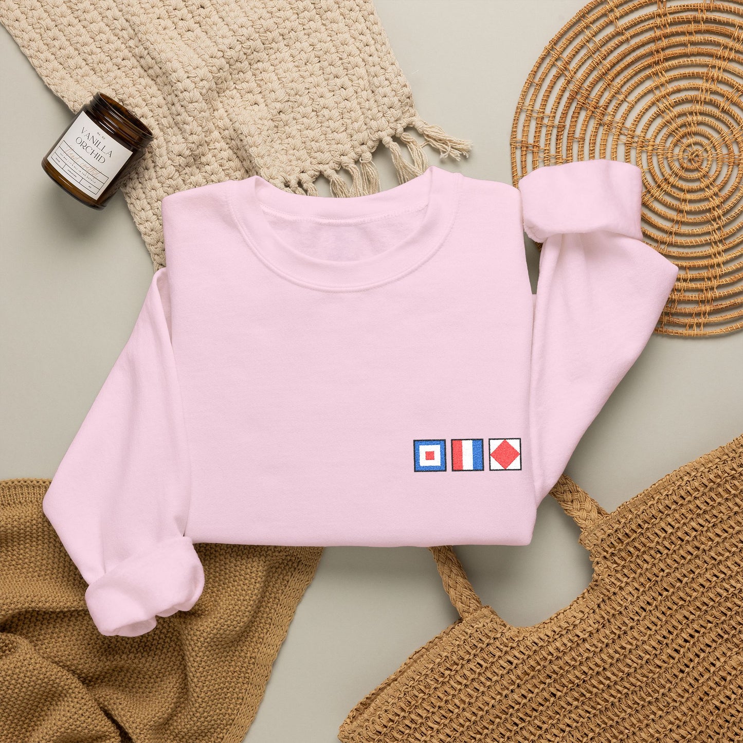 Personalized Embroidered Nautical Flag Sweatshirt