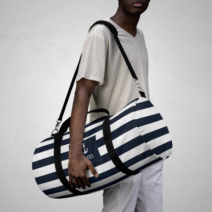 Striped Nautical Duffel Bag – Personalized Anchor Sports & Travel Bag