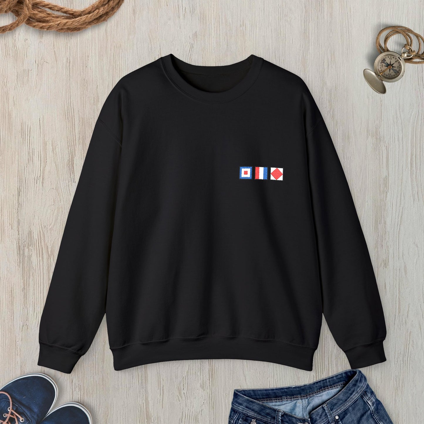 Personalized Embroidered Nautical Flag Sweatshirt