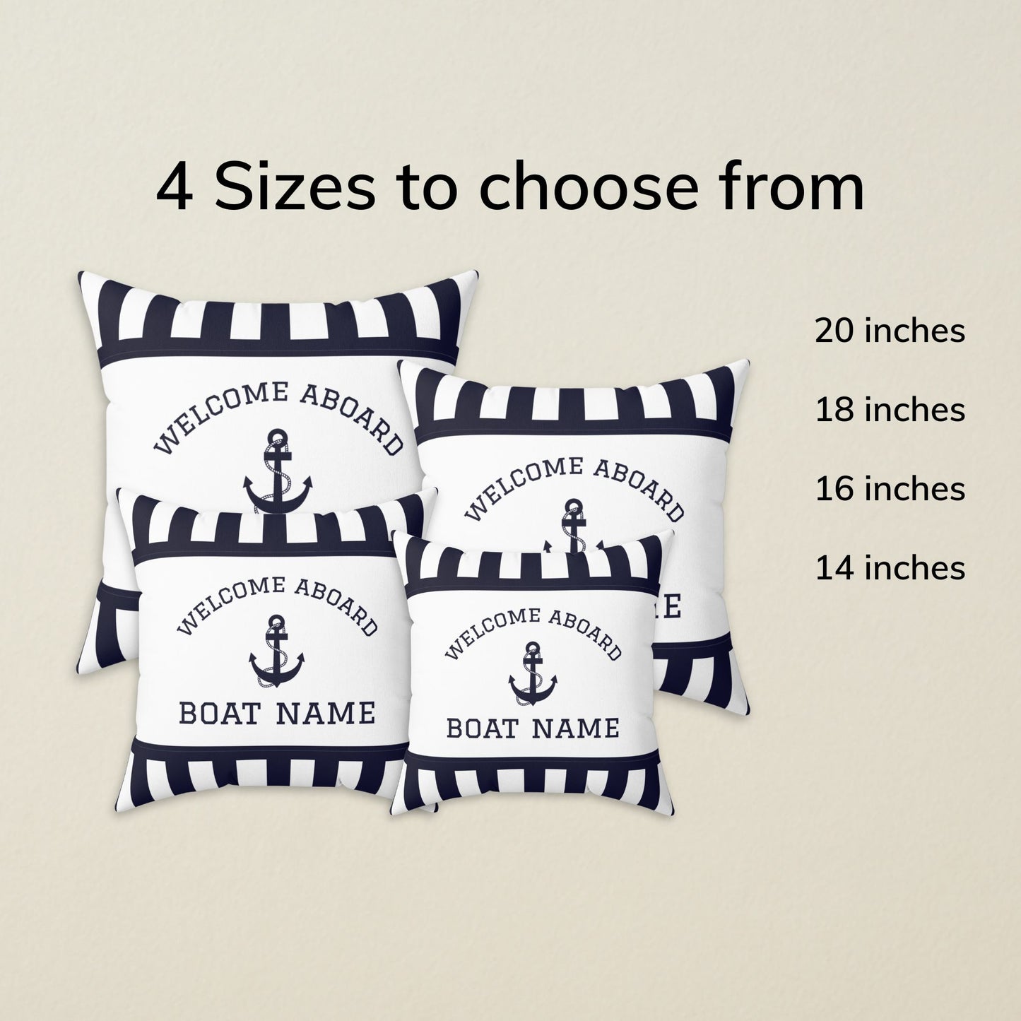 Anchor Boat Name Pillow