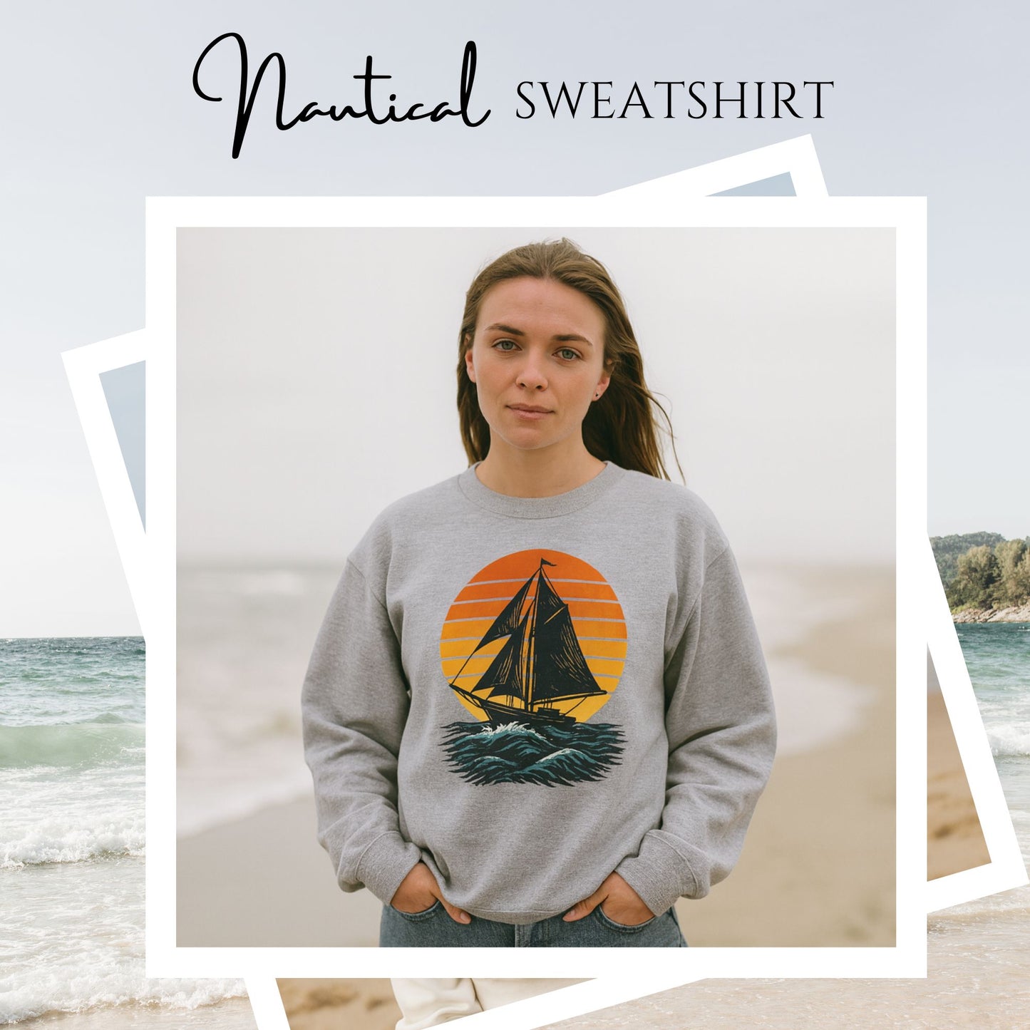 Sailing Ship Sunset Sweatshirt