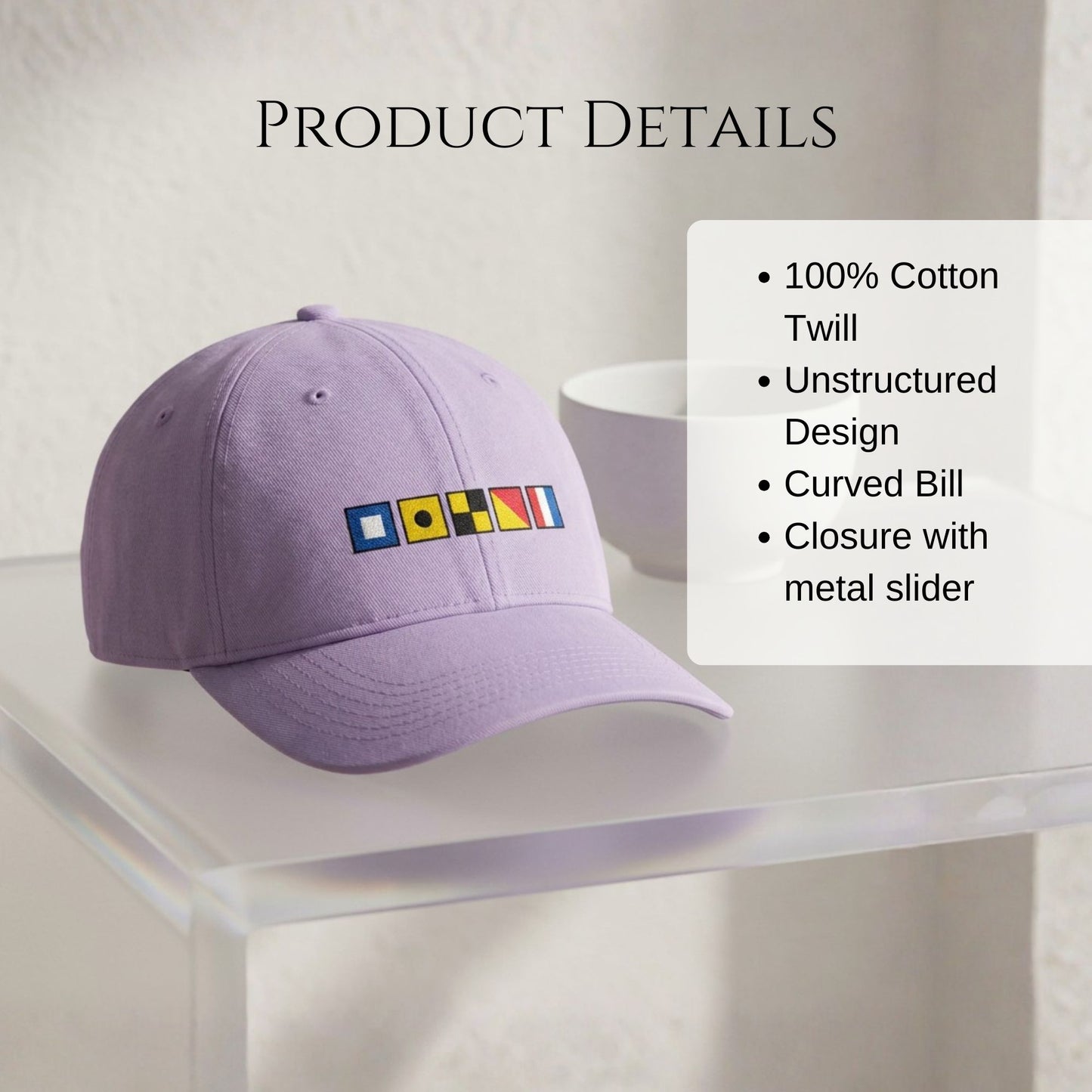 Personalized Nautical Flags Coastal Washed Cap