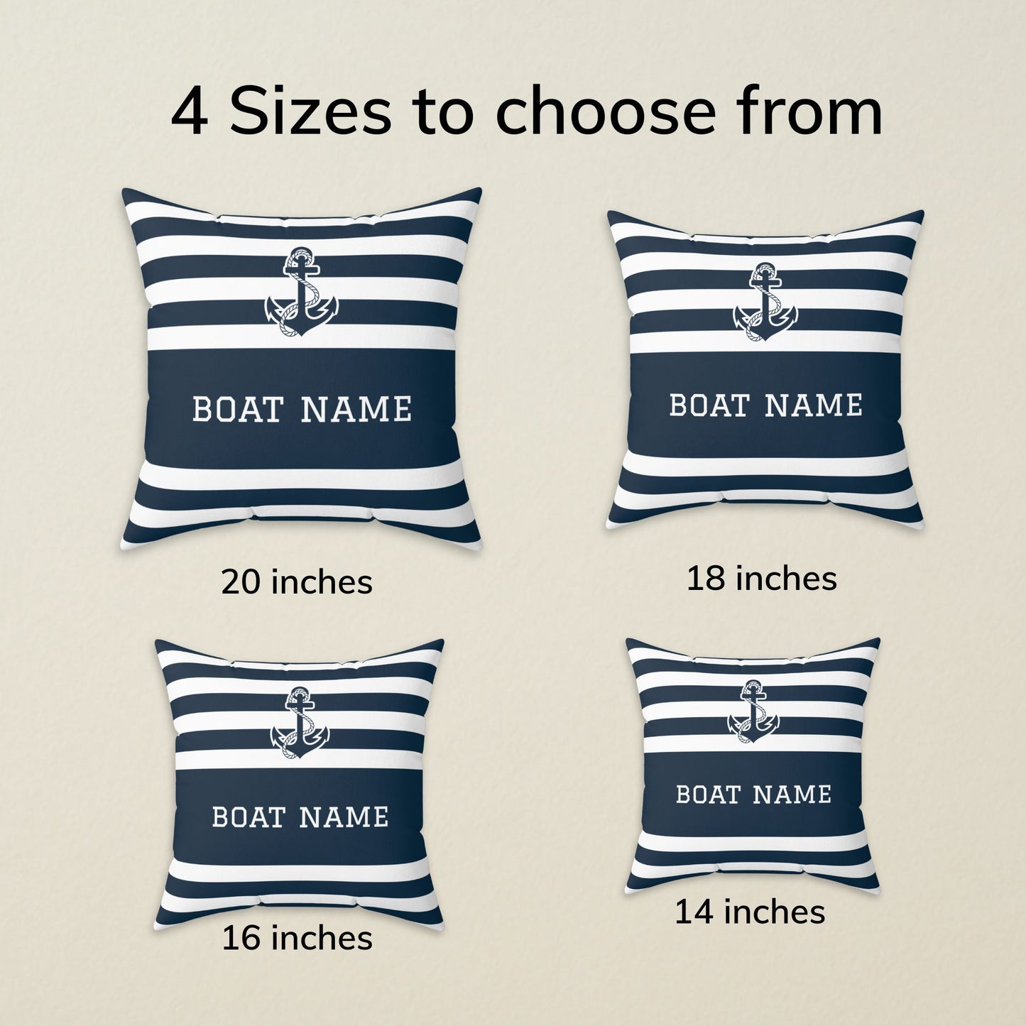 Anchor Boat Name Pillow