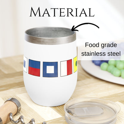 Nautical Flags Wine Tumbler